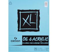Canson XL Series Oil and Acrylic Paper Pad, Bleed Proof Canvas Like Texture, Fold Over, 136 Pound, 11 x 14 Inch, White, 24 Sheets, 0, 11"X14"