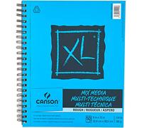 Canson XL Series Rough Mix Media, Paper, Blue, 9" x 12" | Side Spiral Pad 50 Sheets (160g) Heavy Art Paper for Watercolor Gouache Marker Painting Drawing Sketching