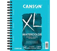 Canson XL Series Watercolor Textured Pad, Use with Paint Pencil Ink Charcoal Pastel and Acrylic, Side Wire Bound, 140 Pound, 7 x 10 Inch, 30 Sheets, Paper, 7" x 10"