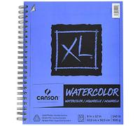 Canson XL Series Watercolor Textured Paper Pad for Paint, Pencil, Ink, Charcoal, Pastel, and Acrylic, Fold Over, 140 Pound, 12 x 18 Inch, 30 Sheets, 0, 12"X18"