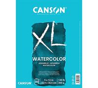 Canson XL Series Watercolor Textured Paper Pad for Paint, Pencil, Ink, Charcoal, Pastel, and Acrylic, Fold Over, 140 Pound, 9” x 12”, 2 Pack, Fold Over Cover, 30 Sheets