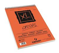 CANSON XL Sketch 90gsm A3 Paper, Fine Grain, Spiral Pad Short Side, 120 Ivory Sheets, Ideal for Professional Artists & Illustrators
