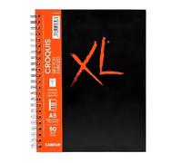 CANSON XL Sketch 90gsm A5 Paper, Fine Grain, Spiral Pad Long Side, 100 Sheets, Ideal for Professional Artists & Students