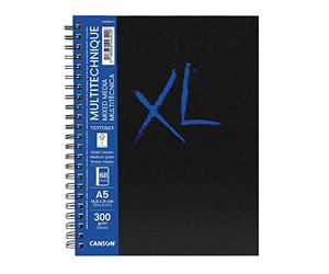 CANSON XL Textured Mixed Media 300gsm A5 Paper Pad 34 Sheets | Medium Grain, Spiral Pad, For Professional Artists & Students