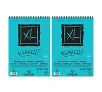 Canson XL Watercolor Paper Pack of 2 Albums Small Side 170-Piece Fine Grain 300g A4 30 Sheets White
