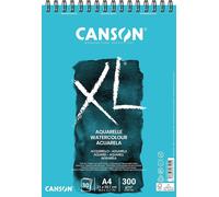 CANSON XL Watercolour 300gsm A4 Paper, Cold Pressed, Spiral Pad Short Side, 30
