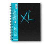 CANSON XL Watercolour 300gsm A5 Cold Pressed Paper, Spiral Pad Long Side, 34 Sheets, For Professional Artists & Students, white