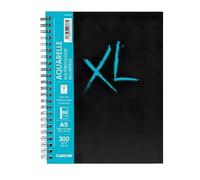 CANSON XL Watercolour 300gsm A5 Cold Pressed Paper, Spiral Pad Long Side, 34 Sheets, Ideal for Professional Artists & Students