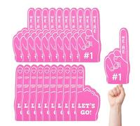 Cansybil 20 Pcs Mini Foam Fingers, We're Number 1 Finger Foam Fingers,Sports Fan Foam Finger,Cheerleader Foam Hands - Designed for all kinds of sports events, games, schools and stadiums (Pink)