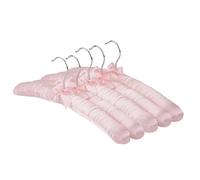 Cansybil 5 Pack Satin Padded Hangers for Women Clothing, Anti Slip Sponge Fabric Clothing Hangers Coat Racks for Sweater, Coat, Suit, Dress (Light Pink)