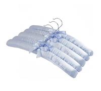 Cansybil 5 Pack Satin Padded Hangers for Women Clothing, Anti Slip Sponge Fabric Clothing Hangers Coat Racks for Sweater, Coat, Suit, Dress(Light Blue)