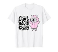 Can't Adult Today Hooded Yawning cat T-Shirt