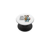 Can't Adult Today Yawning Cat Pajamas PopSockets Adhesive PopGrip