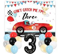 Cant Catch Me Im 3 Birthday Decorations Cars Backdrop Cars 3 Theme Party Supplies 3 Year Old Boy Birthday Decorations Three Year Old Decorations