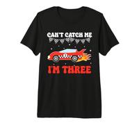 Can't Catch Me I'm Three 3rd Birthday Red Racing Car Boys Premium T-Shirt