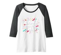 Can't Duplicate This: Bold Retro Pop Art Statement Raglan Baseball Tee, Women, Dark Heather/White, XL
