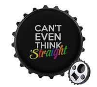 Can't Even Think Straight LGBT 2 in 1 Magnetic Beer Bottle Opener Fridge Magnets Easy Storage Gift for Men Women Black-Style