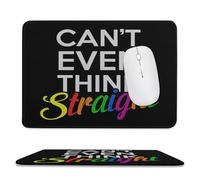 Can't Even Think Straight Lgbt Mouse Pad Waterproof Ultra-Thin Non-Slip Rubber Base Square Mouse Mat Gaming Mousepad 7.9"x9.4"