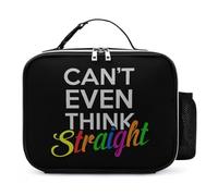 Can't Even Think Straight Lgbt Reusable Insulated Lunch Bag Tote Handbag Leather Portable Cooler Bags for Men Women