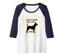 Can't Have Just One Dog - Pet Lover's Humorous Raglan Baseball Tee, Women, Navy/White, XL