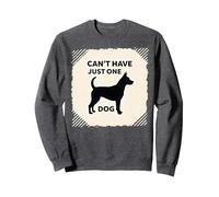 Can't Have Just One Dog - Pet Lover's Humorous Sweatshirt, Adult Unisex, Dark Heather Grey, XXL