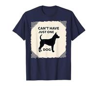 Can't Have Just One Dog - Pet Lover's Humorous T-Shirt, Men, Navy, 6XL