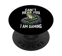Can't Hear You I Am Gaming Funny Gamer Frog For Teens Adults PopSockets Adhesive PopGrip