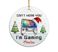 Can'T Hear You I'M Gaming Christmas Xmas Tree Hanging Christmas Tree Decorations With Ribbon Ceramic Hanging Ceramic Xmas Tree Decorations