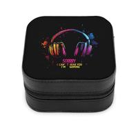 Can't Hear You I'm Gaming Headphones Leather Jewelry Box Jewelry Organizer Boxes Mini Storage Case for Women Travel Gift