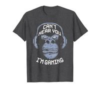 Can't Hear You I'm Gaming I Video Games Merchandise T-Shirt, Men, Dark Heather Grey, 4X-Large