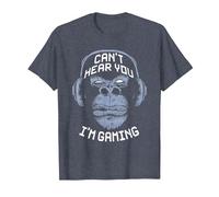 Can't Hear You I'm Gaming I Video Games Merchandise T-Shirt, Men, Heather Blue, Large