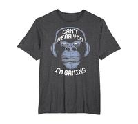 Can't Hear You I'm Gaming I Video Games Merchandise T-Shirt, Men's Big and Tall, Dark Heather Grey, 4X Tall