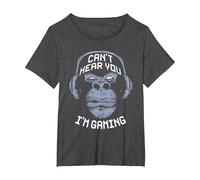 Can't Hear You I'm Gaming I Video Games Merchandise T-Shirt, Women's Plus, Dark Heather Grey, 4X