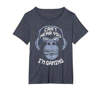 Can't Hear You I'm Gaming I Video Games Merchandise T-Shirt, Women's Plus, Heather Blue, 4X