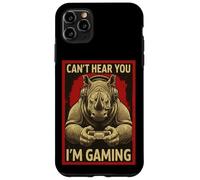 Can't Hear You Im Gaming Rhino Funny Gamer Art For Men Women Case for iPhone 11 Pro Max