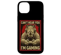 Can't Hear You Im Gaming Rhino Funny Gamer Art For Men Women Case for iPhone 14 Plus