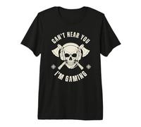 Can't Hear You I'm Gaming Skull Headset Axe for Kids Boys Premium T-Shirt