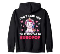 Can't Hear You I'm Listening Cute Unicorn Europop Kawaii Zip Hoodie