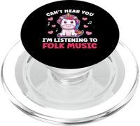 Can't Hear You I'm Listening Cute Unicorn Folk Music Kawaii PopSockets PopGrip for MagSafe