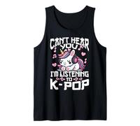 Can't Hear You I'm Listening Kpop Cute Unicorn K-Pop Kawaii Tank Top
