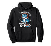 Can't Hear You I'm Listening To K-Pop Korean Folk Art Tiger Pullover Hoodie