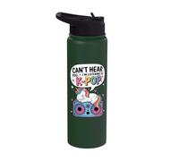 Can't Hear You I'm Listening to K-Pop Unicorn Stainless Steel Insulated Water Bottle