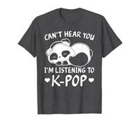 Can't Hear You I'm Listening to Kpop Merch K-pop Merchandise T-Shirt, Men, Dark Heather Grey, Medium