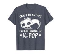 Can't Hear You I'm Listening to Kpop Merch K-pop Merchandise T-Shirt, Men, Heather Blue, XX-Large