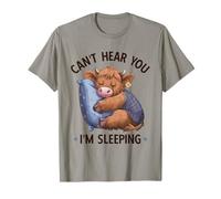 Can't Hear You I'm Sleeping Highland Cow Sleep Pajamas T-Shirt