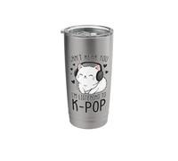 Can't Hear You, Listening K-Pop Cute Cat Music Stainless Steel Insulated Tumbler