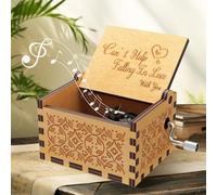 Cant Help Falling in Love Music Box,Girlfriend Birthday Gifts Wooden Music Box,Love Gifts for Her Hand crank Music Box,Mom Birthday Gifts for Romantic Valentine or Gift for Wife,Boyfriend Gift