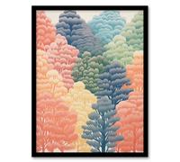 Can't See The Wood For The Trees By Sofia Francis Pastel Autumn Fall Artwork Painting Art Print Framed Poster Wall Decor Artery8 Black W12 inch x H16 inch