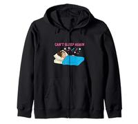 Cant Sleep Again Overthinking Night Mind Design Zip Hoodie