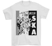 Cant Stop 2-Tone British SKA 2Tone Mens T-Shirt 100% Cotton White 3XL